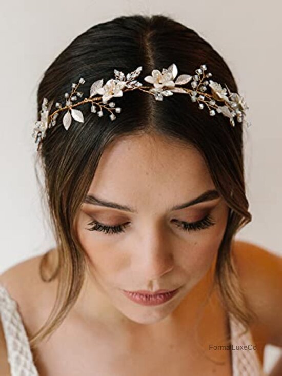 Handmade Bridal Headband Flower Wedding Hair Accessory Hair Piece for Women main image 3